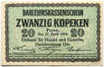 Okupacja Niemiecka Poznań, 20 kopiejek 17.04.1916, #ML