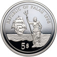 Palau, 5 dolarów 1998, Ochrona fauny morskiej, #FR4