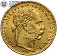 Węgry, 20 franków / 8 forintów, 1885 rok, złoto, st. 2-, #MW