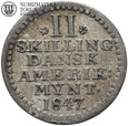 Duńskie Indie Zachodnie, 2 Skilling 1847, st. 3, #58