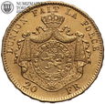 Belgia, 20 franków 1874, złoto