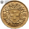 Szwajcaria, 20 franków 1907 B, złoto