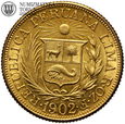 Peru, libra, 1902 rok, złoto
