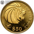 Singapur, 25 dolarów 1991, 1/2 Oz Au 999.9, złoto