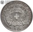 Szwajcaria, 5 franków 1872, Zurich, #GL