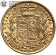 Anglia, Wiktoria, suweren 1872, złoto, st. 3+