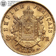 Francja, Napoleon III, 20 franków 1869 BB, złoto