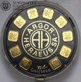 Zestaw 10 sztabek w etui firmy Argor Heraus, 10 x 1 gram Au999