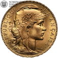Francja, 20 franków 1913, Kogut, złoto