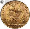 Francja, 20 franków 1913, Kogut, złoto