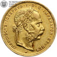 Austria, 8 florenów / 20 franków 1876, złoto, st. 3+, #MW