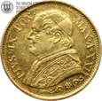 Watykan, 10 lirów, 1867 rok, XXII, złoto