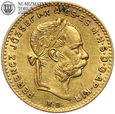 Węgry, 10 franków / 4 forinty 1885, złoto