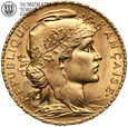 Francja, 20 franków 1911, Kogut, złoto