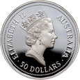 Australia, 50 dolarów 1991, Kookaburra, 10 Oz. Ag999, proof, #GZ