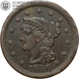 USA, cent, 1846 rok, Braided Hair
