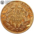 Francja, Napoleon III, 10 franków 1866 BB, złoto