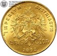 Austria, 4 floreny / 10 franków 1892, złoto, nowe bicie, st. 1-