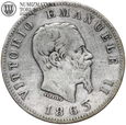 Włochy, 1 lira 1863, st. 3/3+, #BB