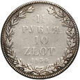Zabór Rosyjski, 1 1/2 rubla = 10 złotych 1834 HI, #JB