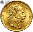 Austria, 8 florenów / 20 franków 1892, nowe bicie, złoto