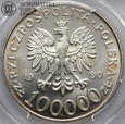 III RP, 100000 złotych 1990, Solidarność, PCGS PF65 CAM