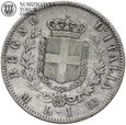 Włochy, 1 lira 1863, st. 3, #BB