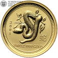 Australia, 15 dolarów 2001, Rok Węża, 1/10 Oz. Au999