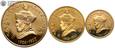 Bhutan, zestaw 3 złotych monet 1966, stempel lustrzany