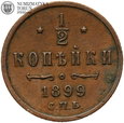 Rosja, Mikołaj II, 1/2 kopiejki 1899 СПБ, #S14