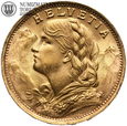Szwajcaria, 20 franków 1935 B, złoto, st. 1-