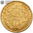 Francja, Napoleon III, 10 franków 1858 A, złoto, st. 3