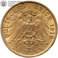Prusy, Wilhelm II, 20 marek 1910 A, złoto