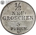 Niemcy, Saksonia, 	5 pfennige = 1/2 neugroschen 1843 G, #64
