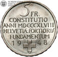 Szwajcaria, 5 franków 1948, Konstytucja