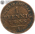 Niemcy, Schaumburg-Lippe, 1 pfennig 1858 A, st. 3, #DR