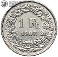 Szwajcaria, 1 frank 1908 B, st. 2