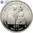 Tuvalu, 20 dolarów 1993, Rocznica Koronacji, #FR