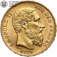 Belgia, 20 franków 1877, złoto