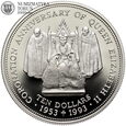 Fiji, 10 dolarów 1993, Rocznica Koronacji, #FR