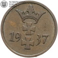 Wolne Miasto Gdańsk, 1 pfennig 1937, st. 3+, #DW