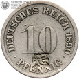 Niemcy, Cesarstwo, 10 pfennig 1890 G