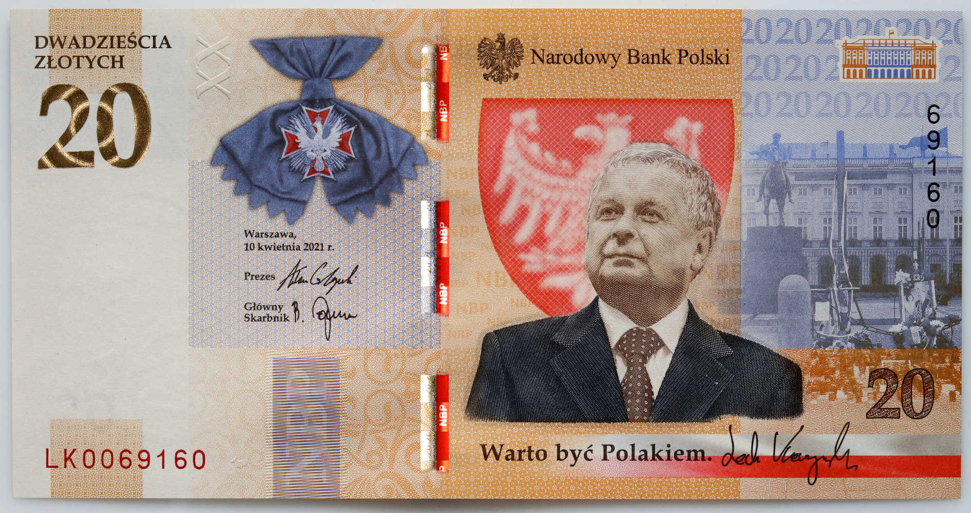 11. Polska, III RP, 20 złotych 2021, Lech Kaczyński, #V23