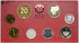 Austria, zestaw rocznikowy 8 monet z 1991 roku, PROOF