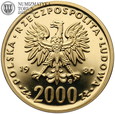 PRL, 2000 złotych 1980, Lake Placid, próba, złoto