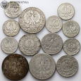 II RP, zestaw 13 srebrnych monet, łącznie 59 złotych
