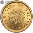 Bolivia, 3,5 gramos  (5 bolivianos) 1952, Rewolucja, złoto