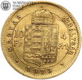 Węgry, 10 franków / 4 forinty 1873, złoto