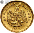 Meksyk, 1 peso 1899 Mo, złoto