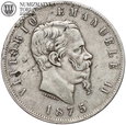 Włochy, 5 lirów 1875, st. 3+, #BB
